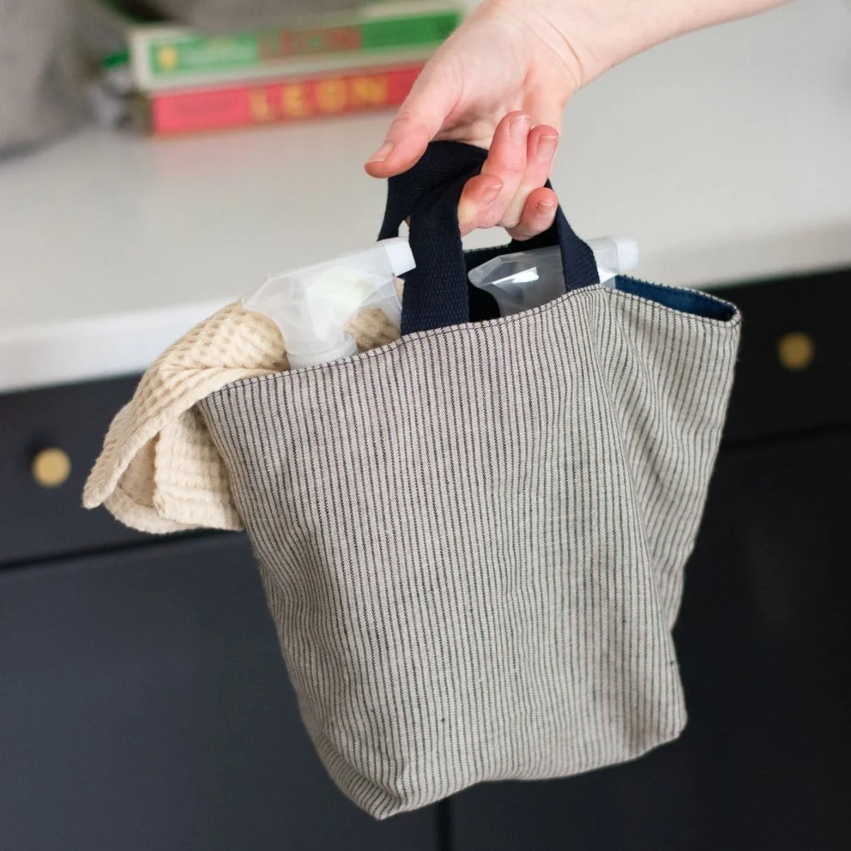 Large Fabric Storage Pot with Handles - Image 6