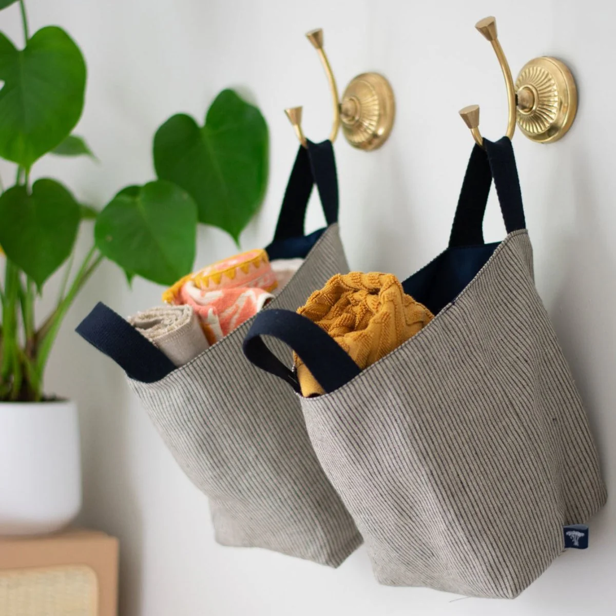 Large Fabric Storage Pot with Handles - Image 7