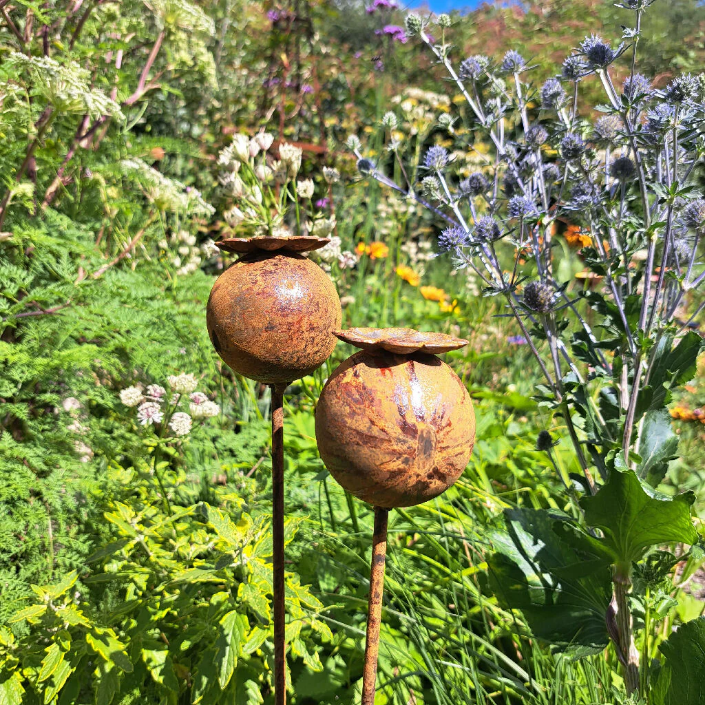 Large metal Poppy Seed Heads, Sculpture for the Garden. - Image 3