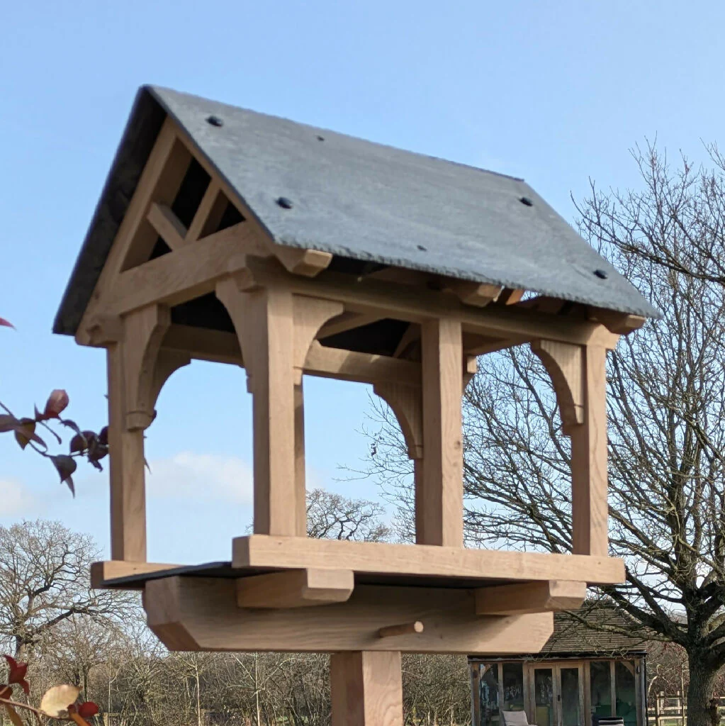 Large Oak and Slate Bird Table