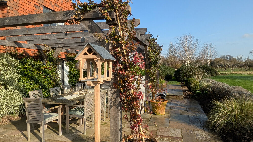 Large Oak and Slate Bird Table - Image 5