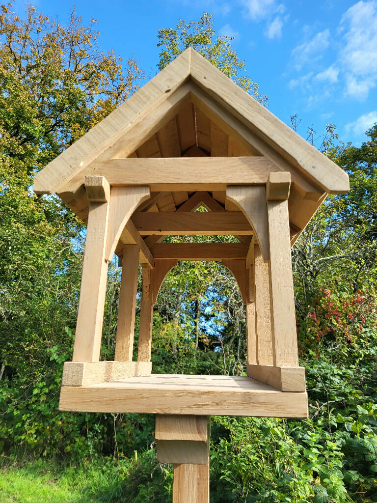 Large Oak Bird Table with Oak Roof - Image 6