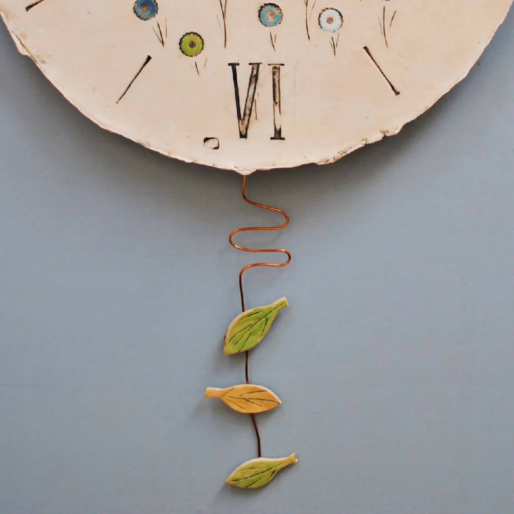 Large Round Wall Clock with Pendulum and House Design - Image 5
