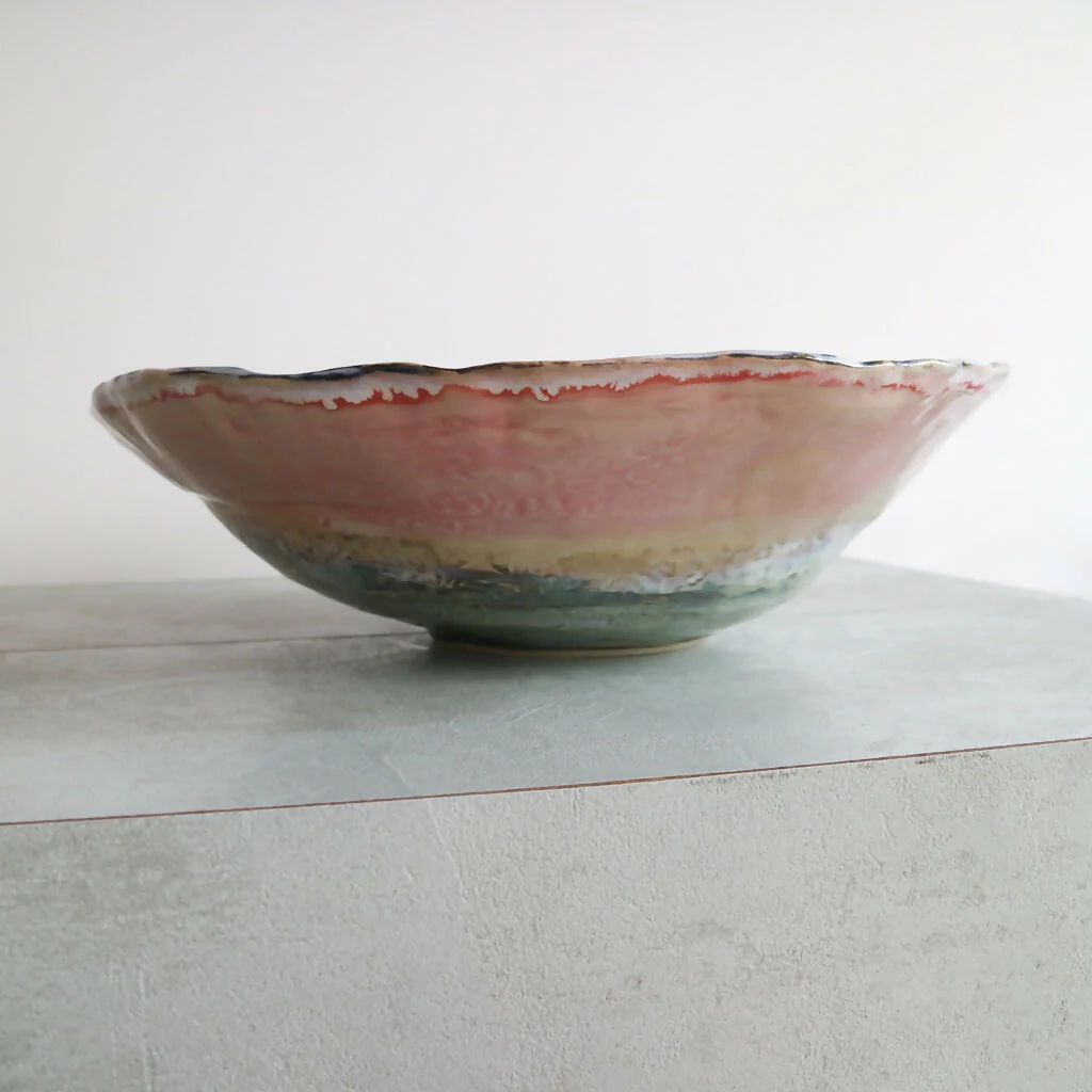 Large Rustic Glaze washed Stoneware Bowl - Image 10