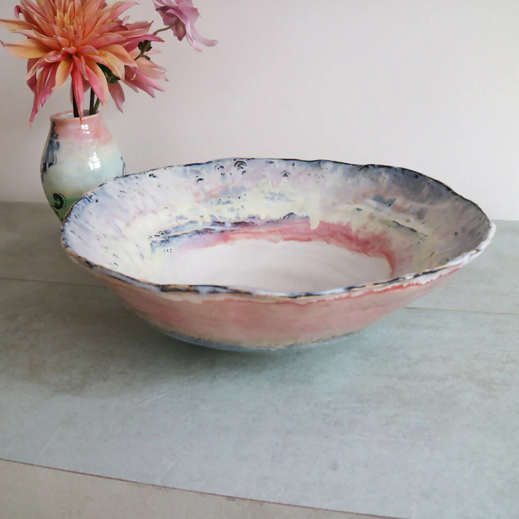 Large Rustic Glaze washed Stoneware Bowl - Image 3