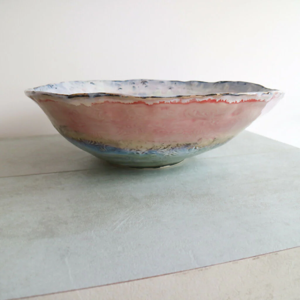 Large Rustic Glaze washed Stoneware Bowl - Image 4