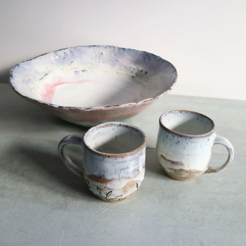 Large Rustic Glaze washed Stoneware Bowl - Image 5