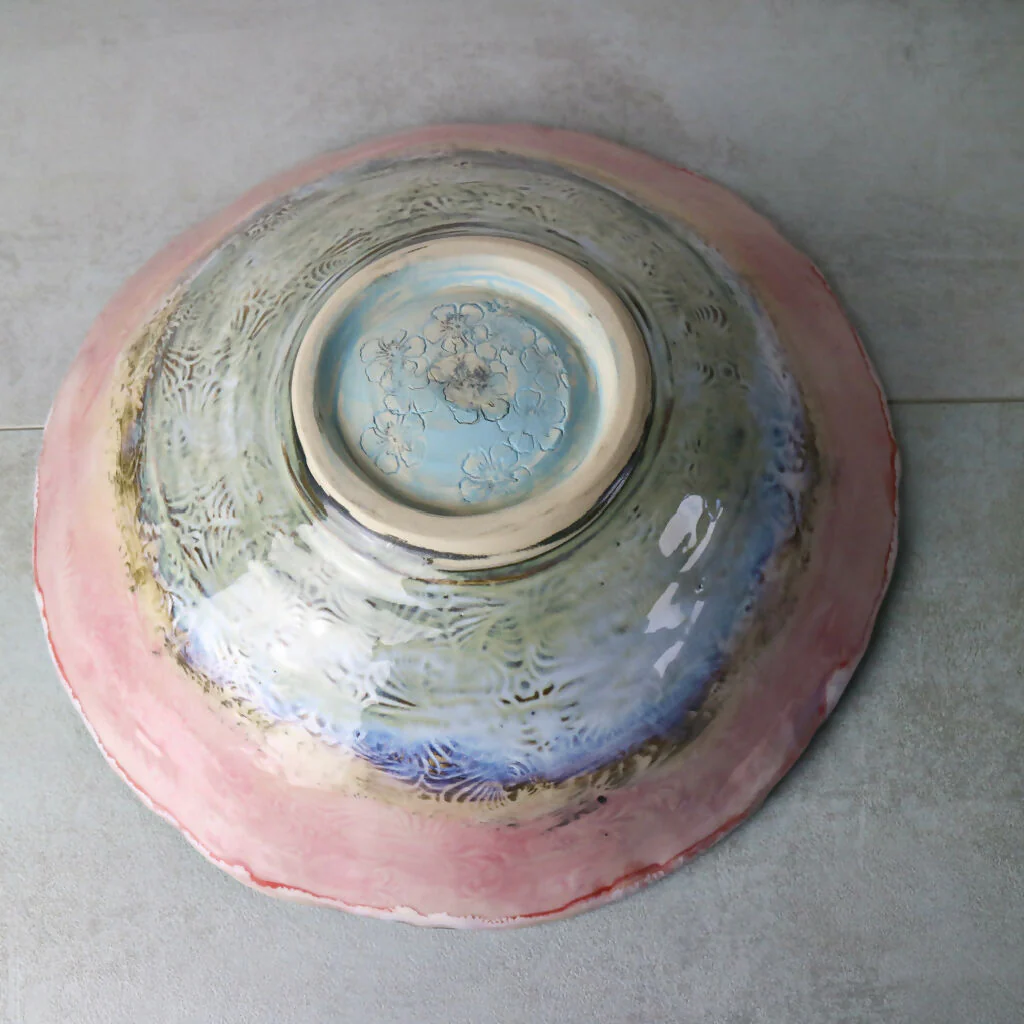 Large Rustic Glaze washed Stoneware Bowl - Image 6