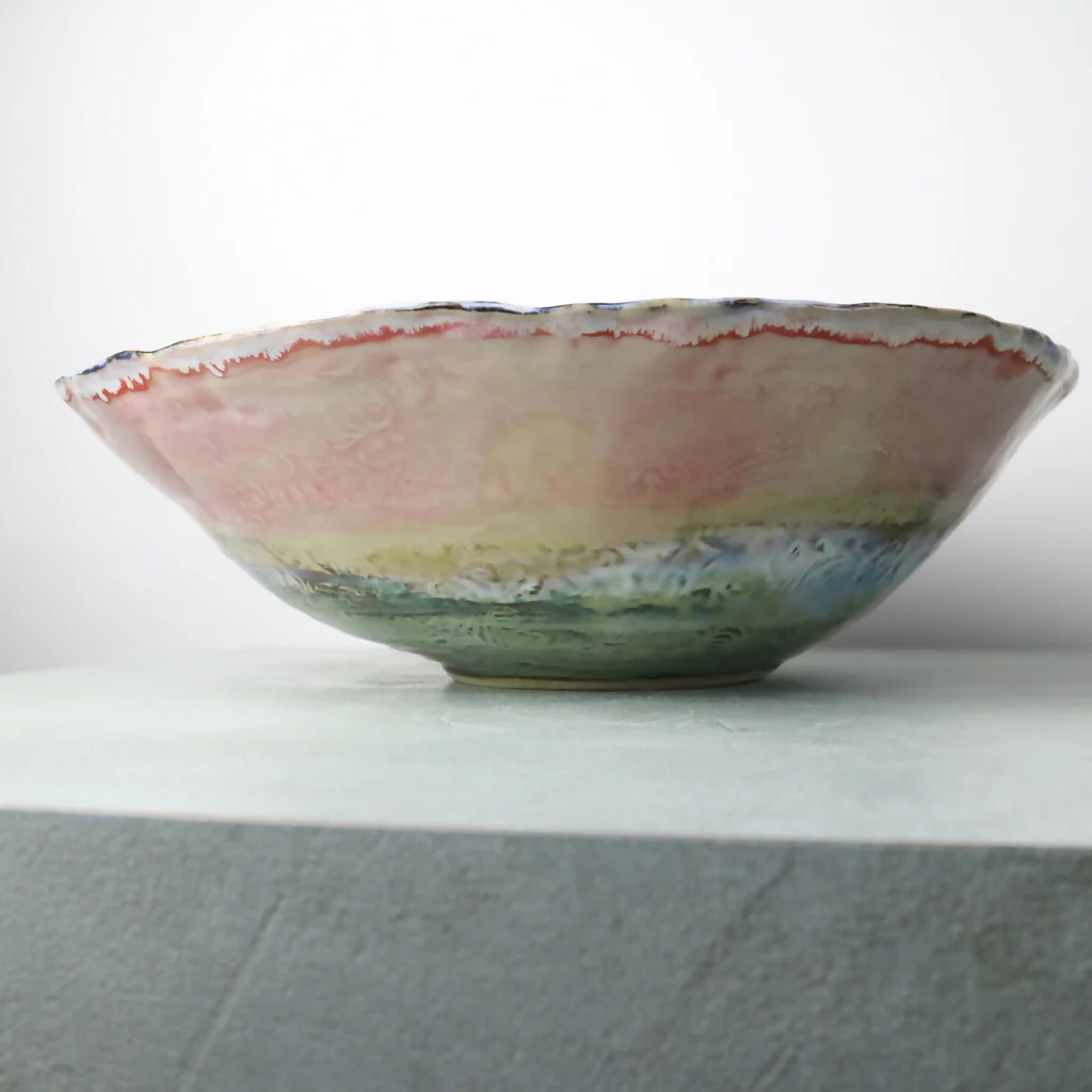 Large Rustic Glaze washed Stoneware Bowl - Image 7