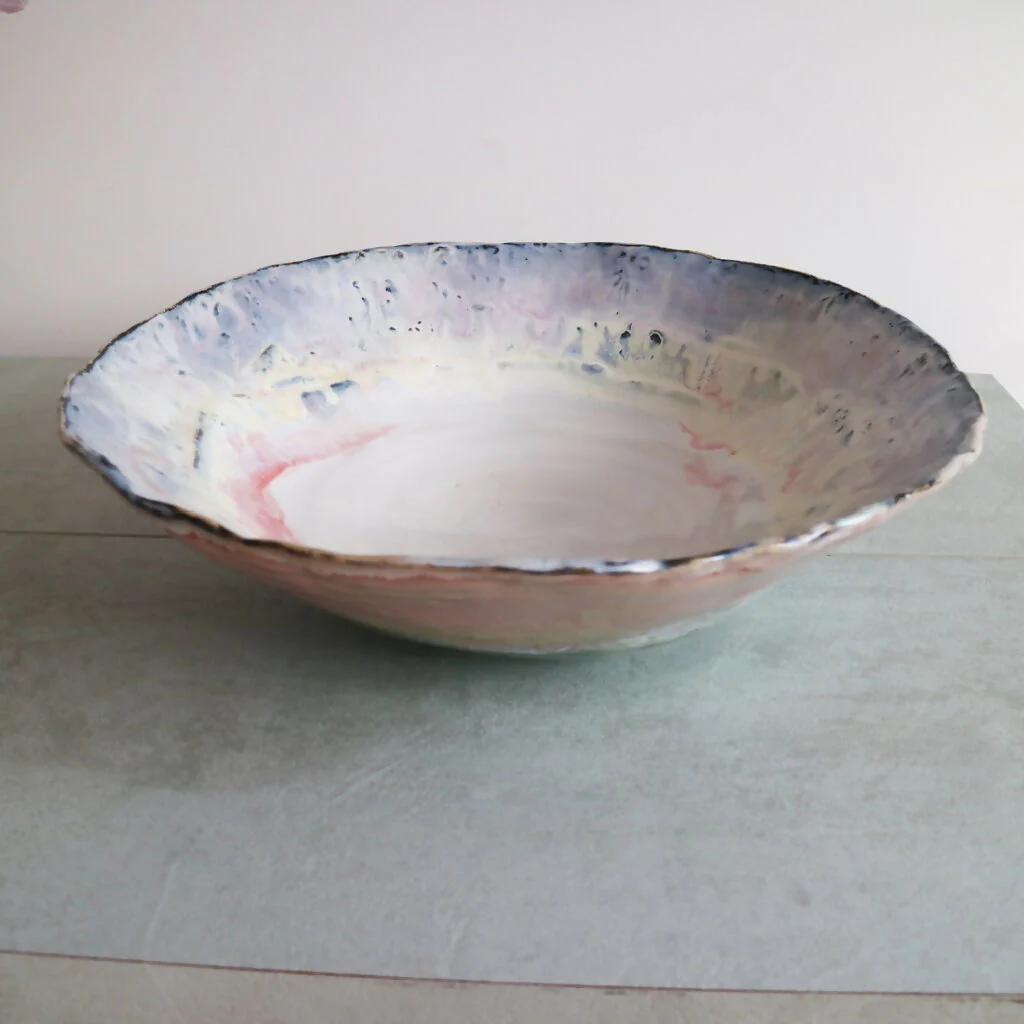Large Rustic Glaze washed Stoneware Bowl - Image 8