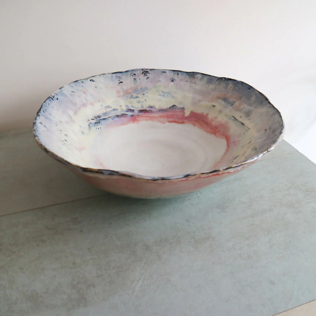 Large Rustic Glaze washed Stoneware Bowl - Image 9
