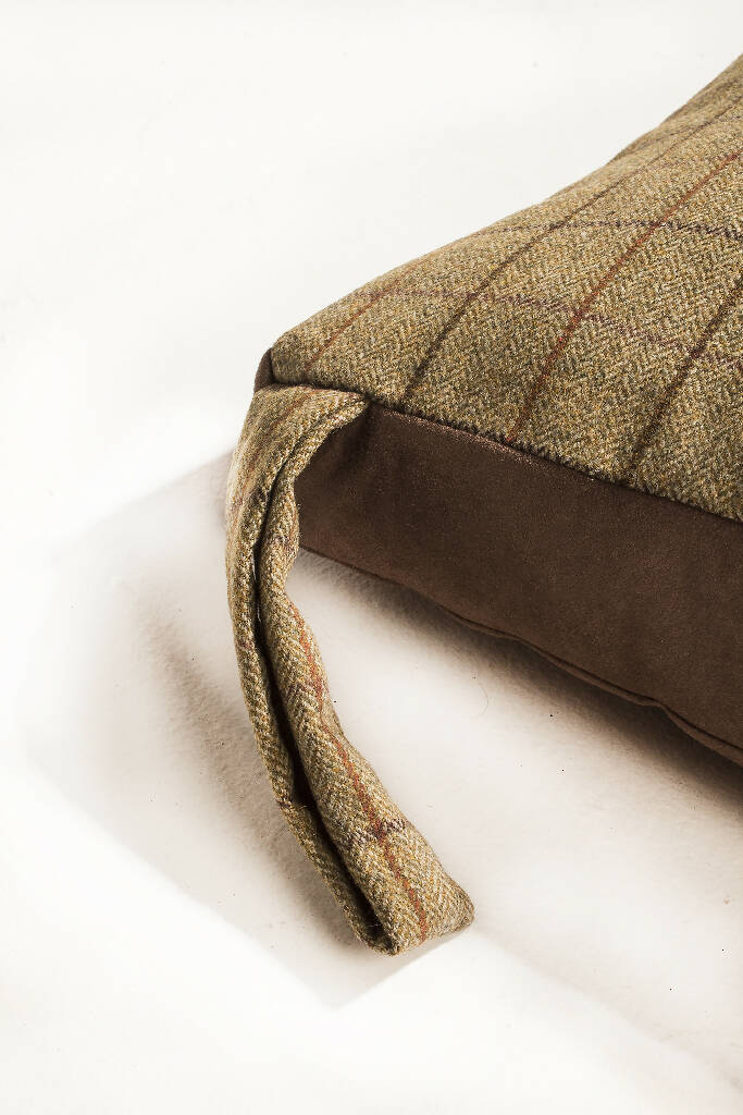 Large Tweed Dog Bed In Olive - Image 6