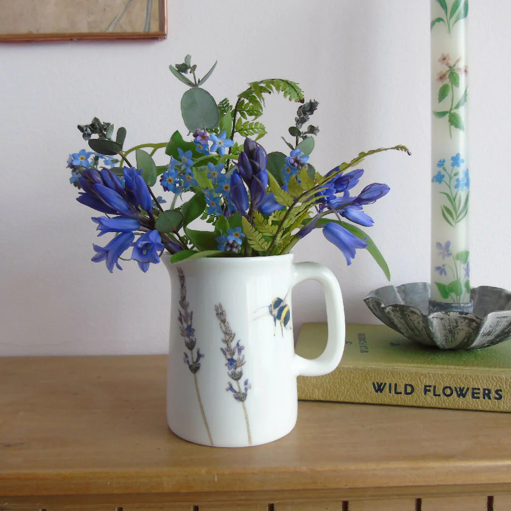 Lavender and Bee Fine Bone China Quarter Pint Jug