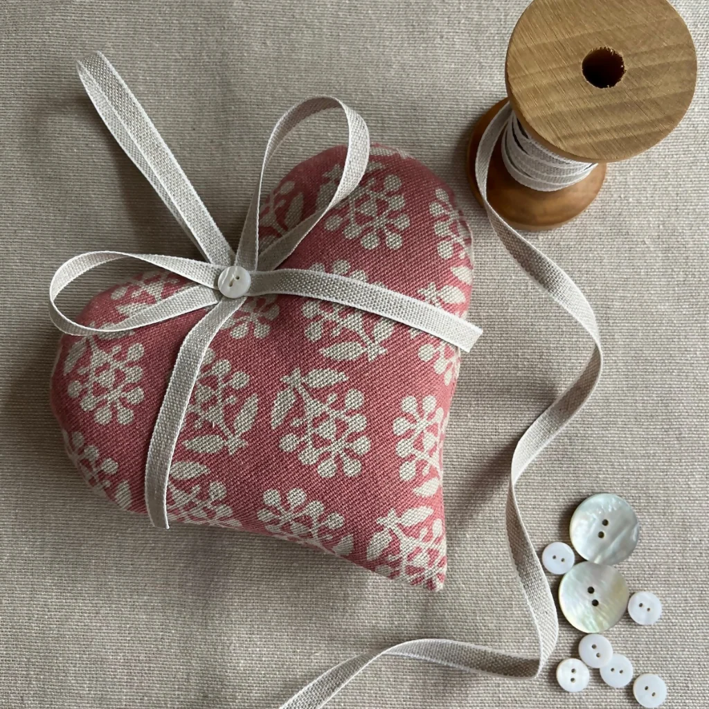 Lavender Heart in Rose Sprig cotton by Susie Watson Designs