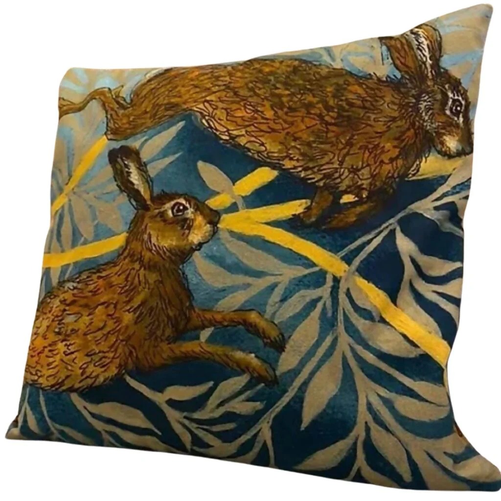 Leaping Hares Cushion Cover - Image 2