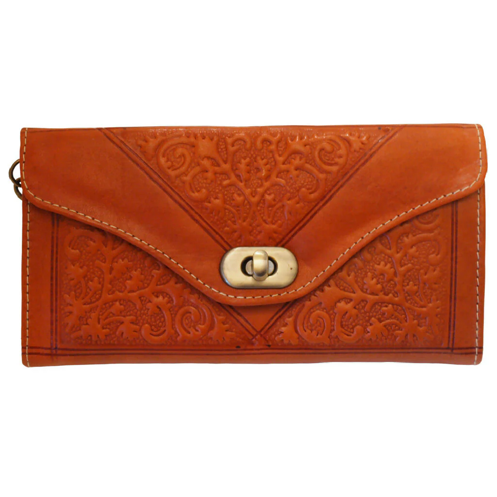 Leather Tri-Fold Purse Light Brown - Image 2