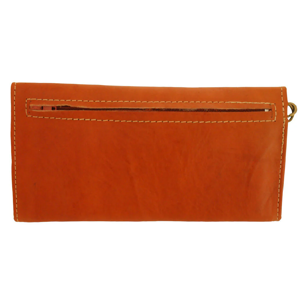 Leather Tri-Fold Purse Light Brown - Image 4