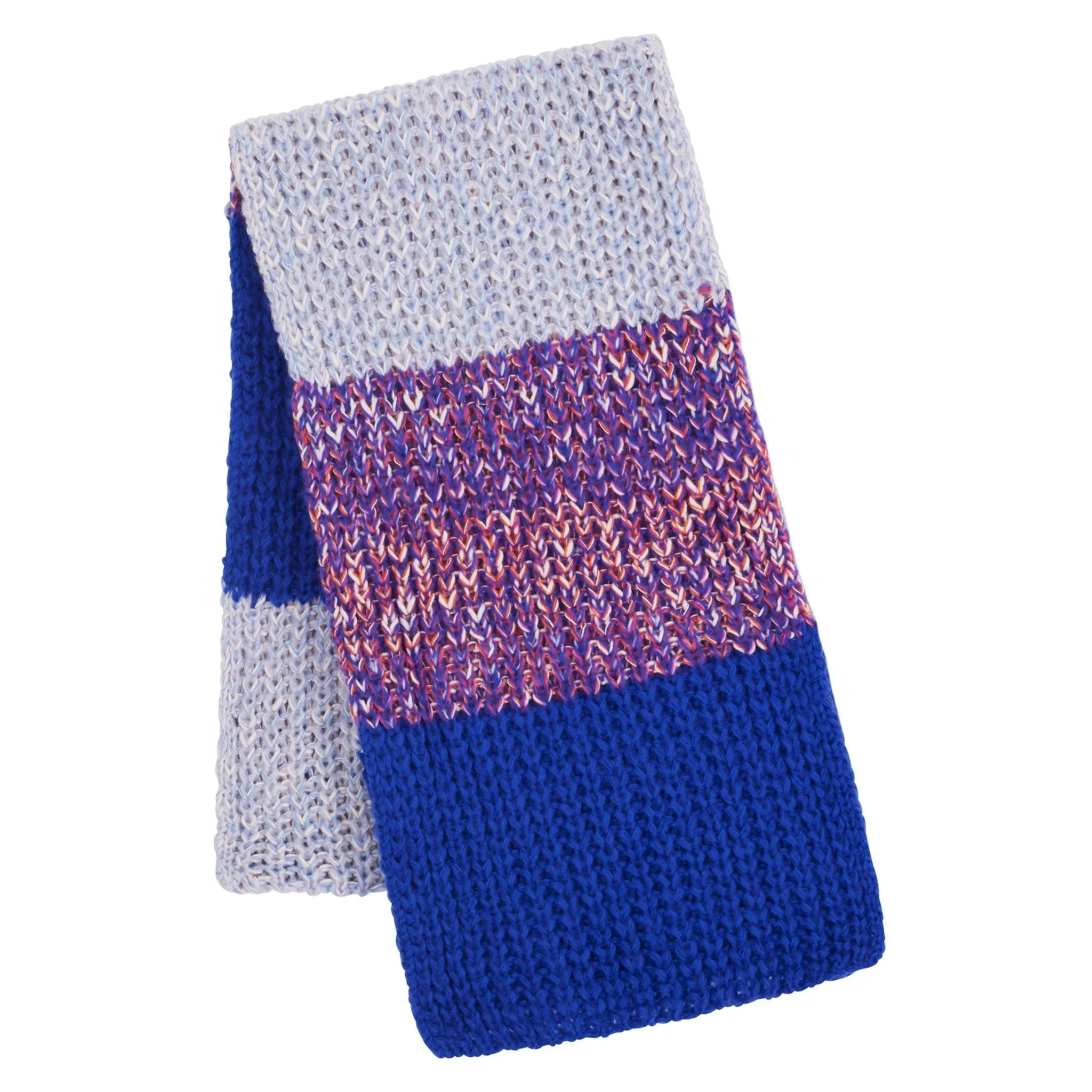 Leia Stripe Oversized chunky Knitted Scarf - Cobalt Blue - Image 2