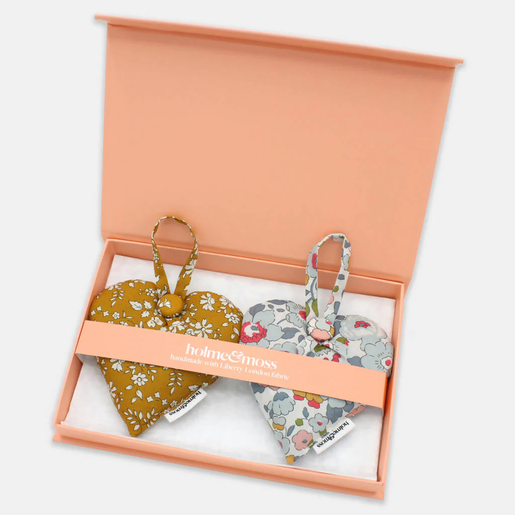 Liberty Lavender Heart Gift Box, Set of Two - English Mustard Collection - Image 3