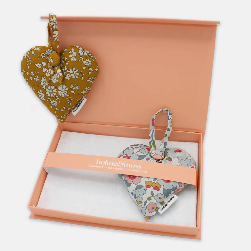 Liberty Lavender Heart Gift Box, Set of Two - English Mustard Collection - Image 4