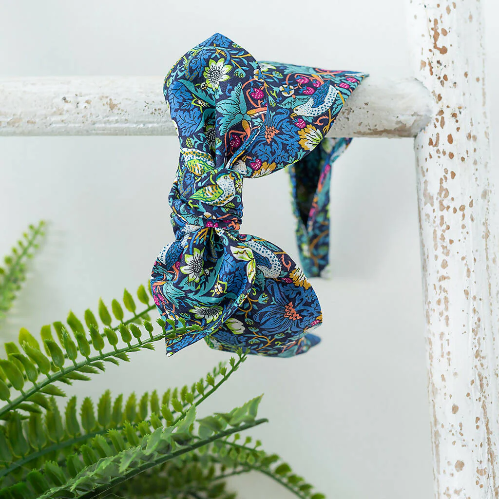 Liberty Side Bow Headband - Strawberry Thief J Print - Image 4