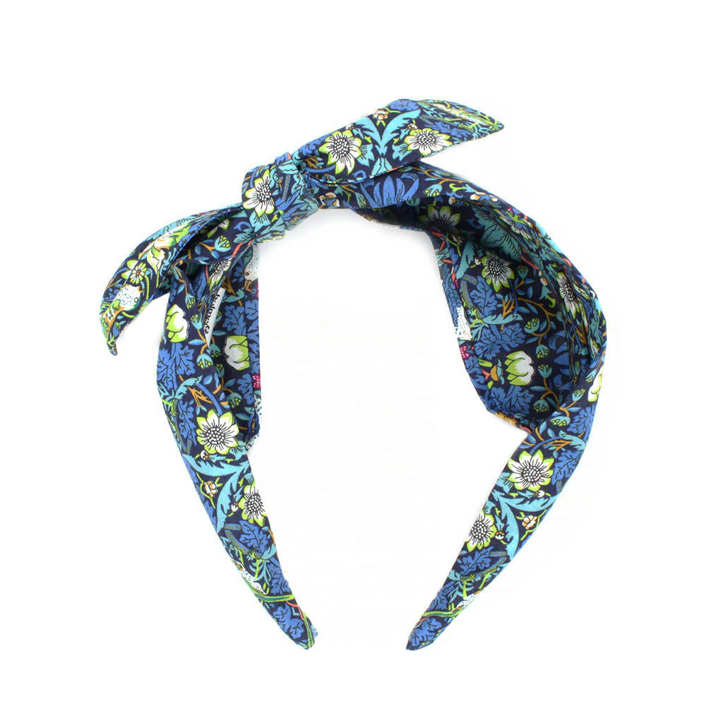 Liberty Side Bow Headband - Strawberry Thief J Print - Image 5