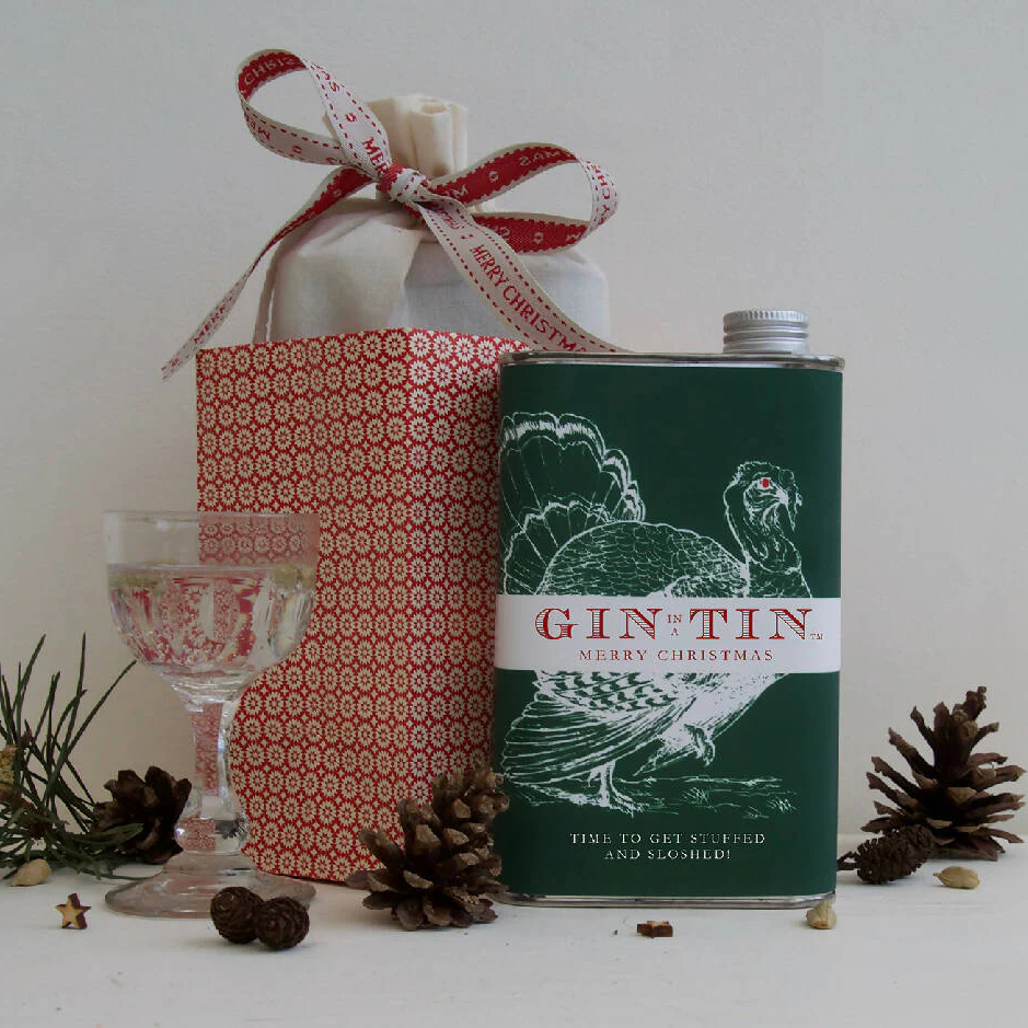 'Time To Get Stuffed & Sloshed' Christmas Gin In A Tin | 50cl Tin