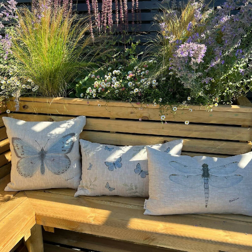 Linen Dragonfly Cushion - Image 3