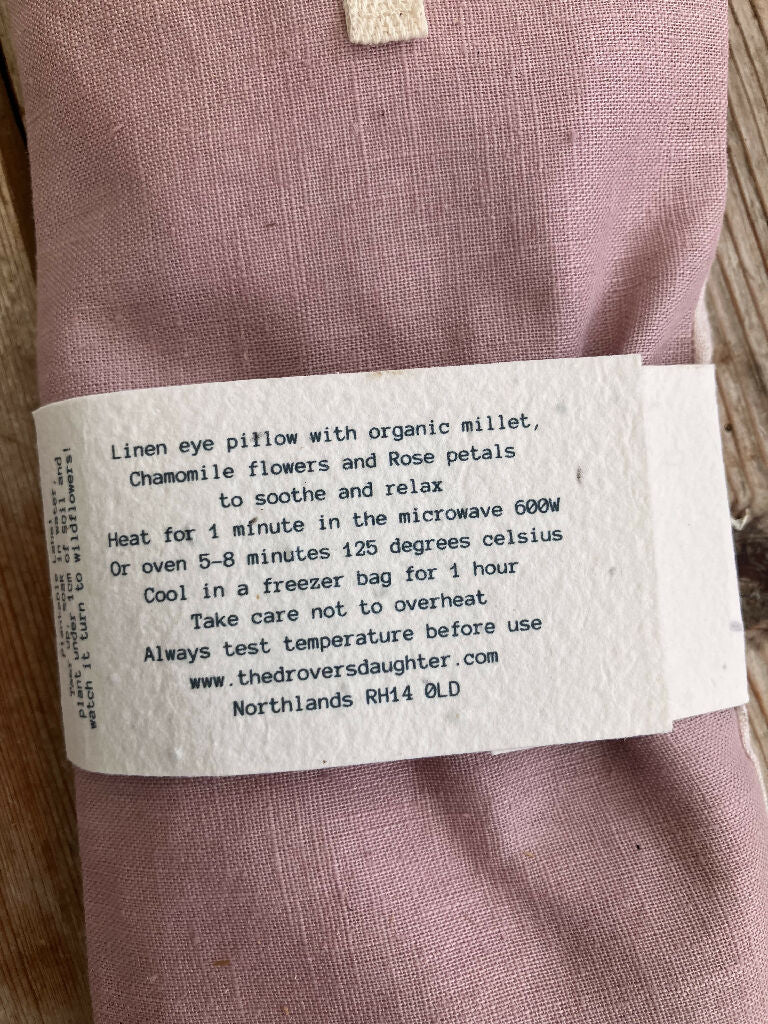 Linen Eye Pillow with organic rose and chamomile - Image 2
