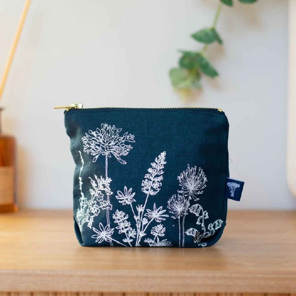 Linen Make Up Bag Garden Design - Image 3