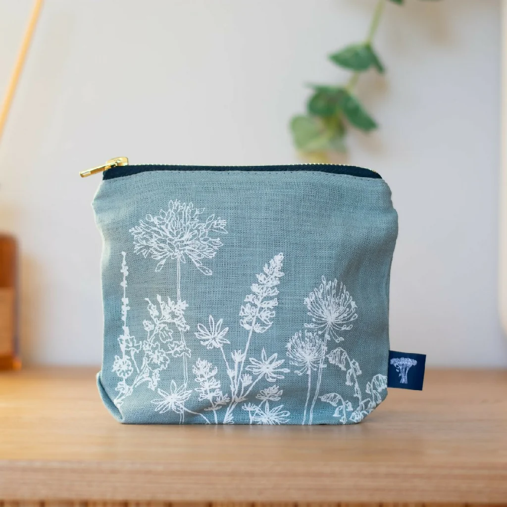 Linen Make Up Bag Garden Design - Image 4