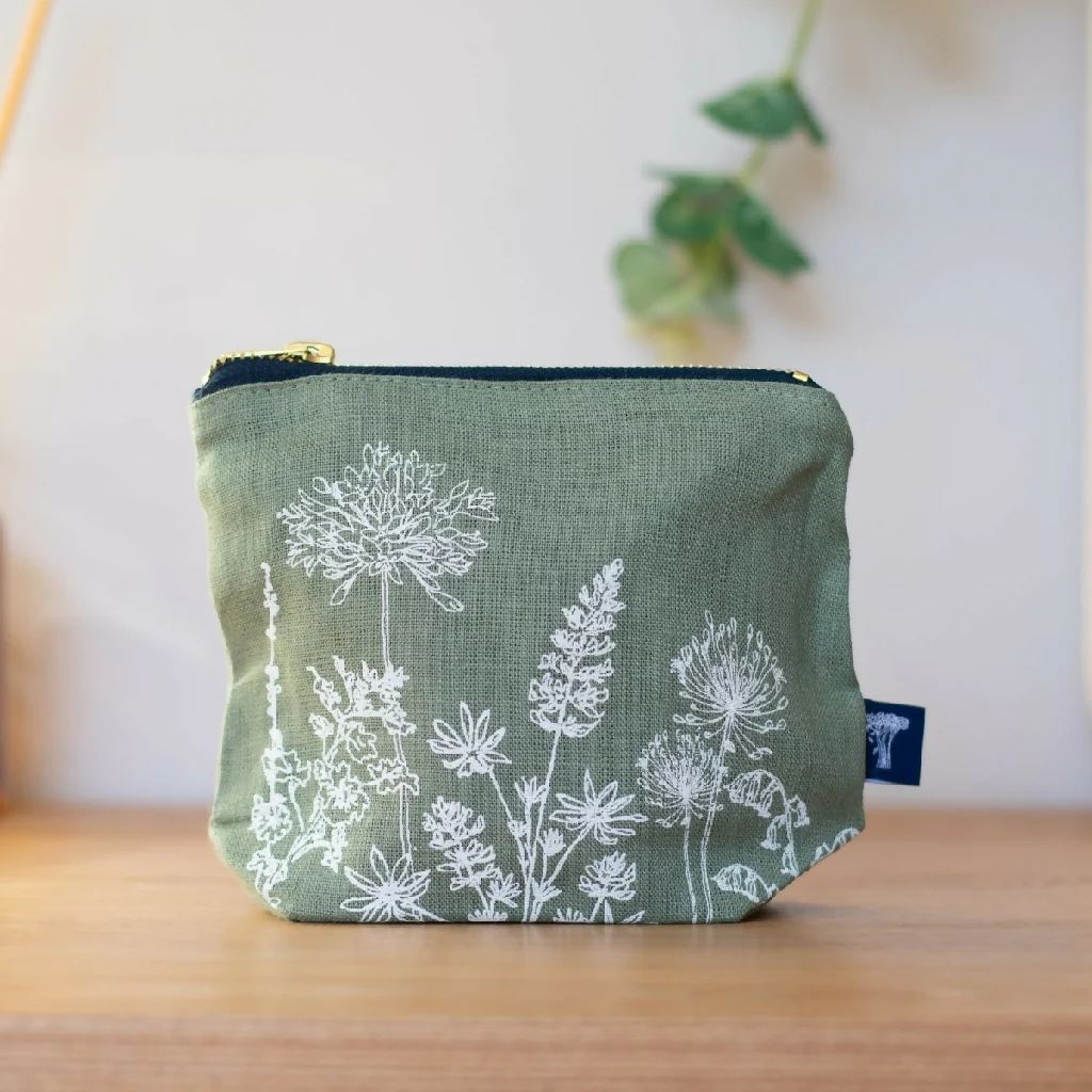 Linen Make Up Bag Garden Design - Image 5