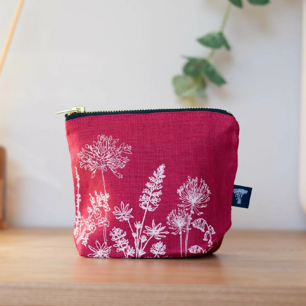 Linen Make Up Bag Garden Design - Image 6