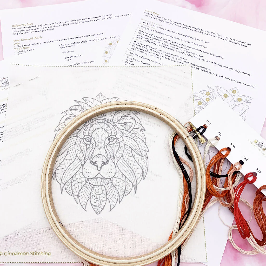 Lion Embroidery Kit - Image 9