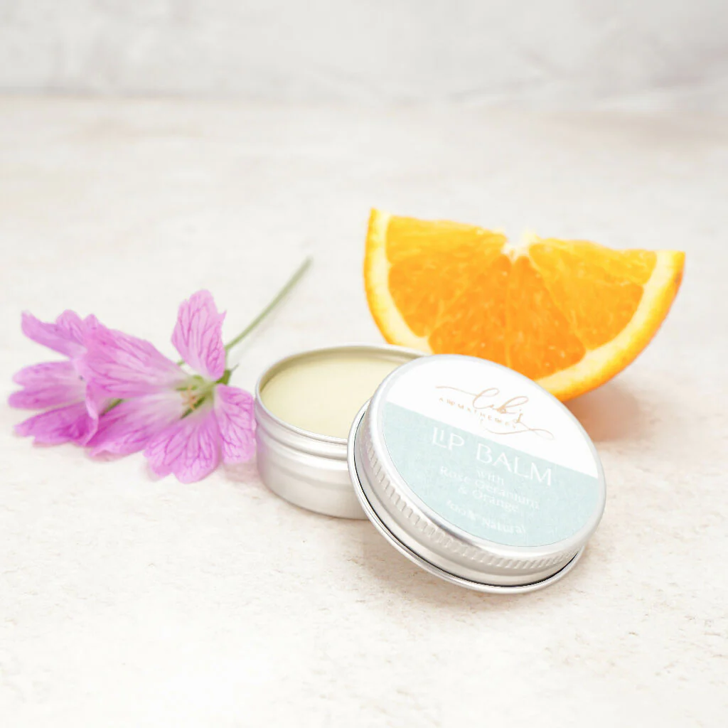 Rose Geranium & Orange Lip Balm, 15g