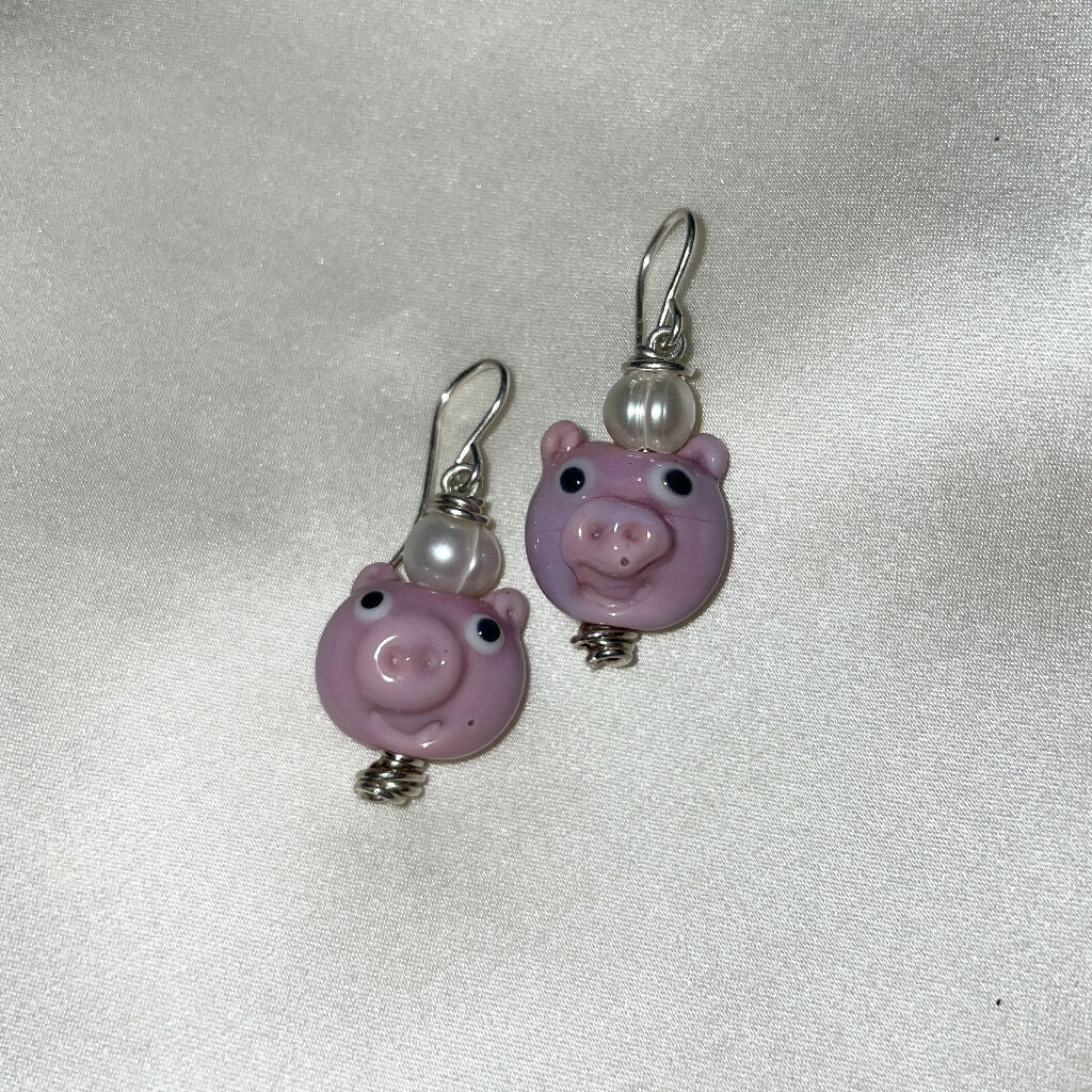 Little Piggy Sterling Silver Earrings - Image 2