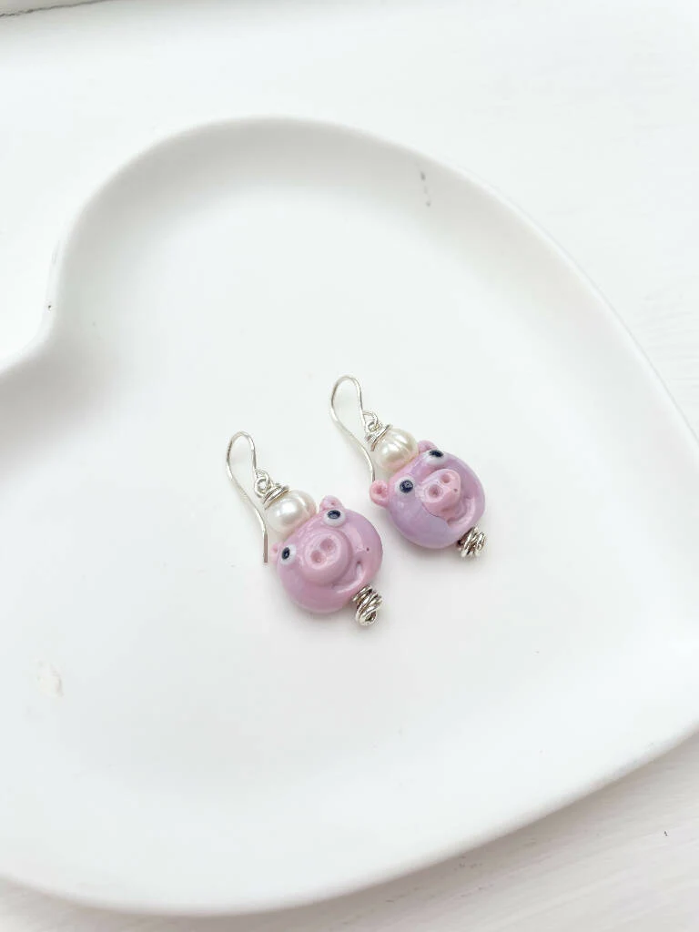 Little Piggy Sterling Silver Earrings - Image 3