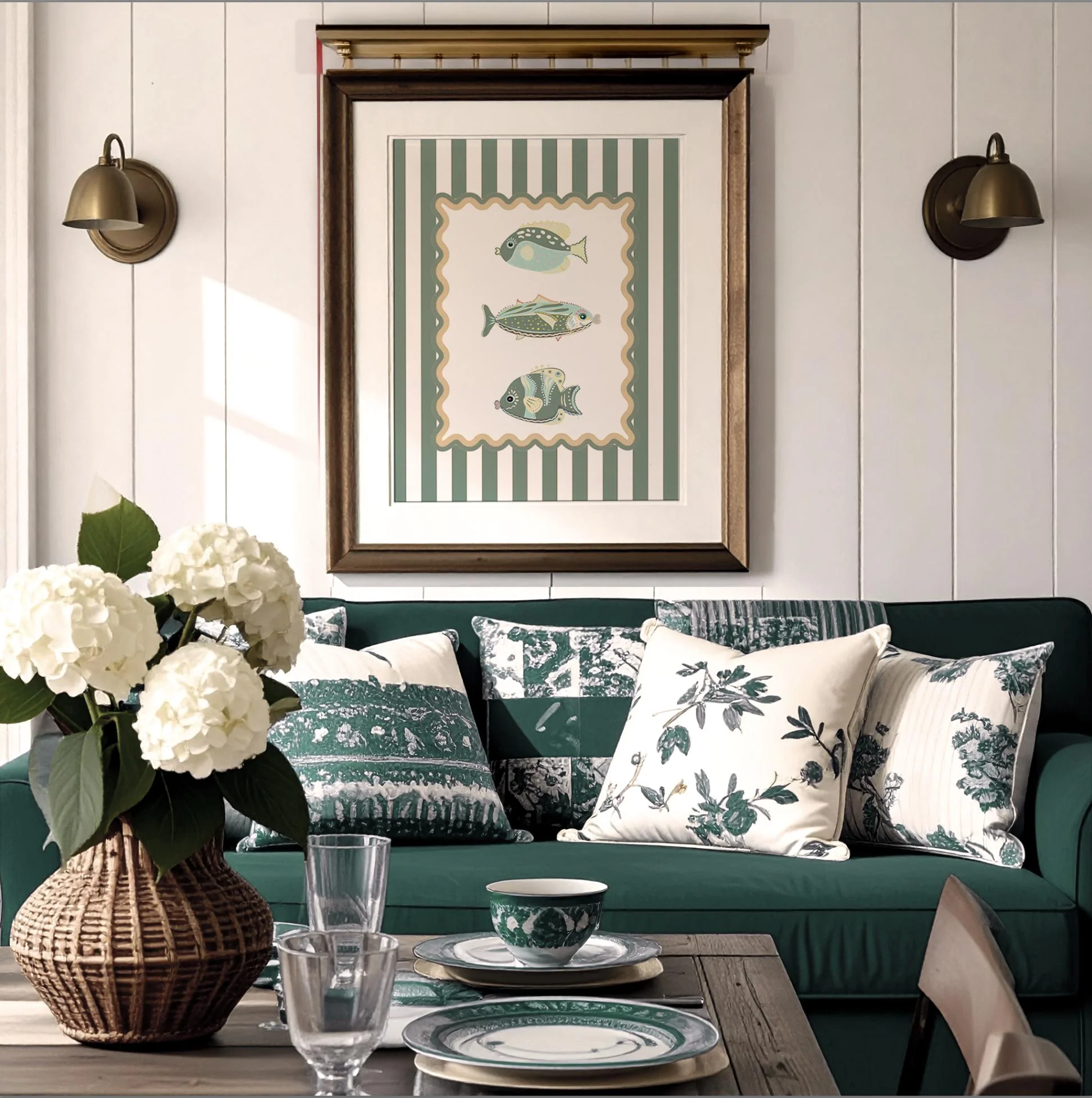 Lobster Wall Art Set of 3 Coastal Prints Sardines Coral Lobster Artwork - Image 4