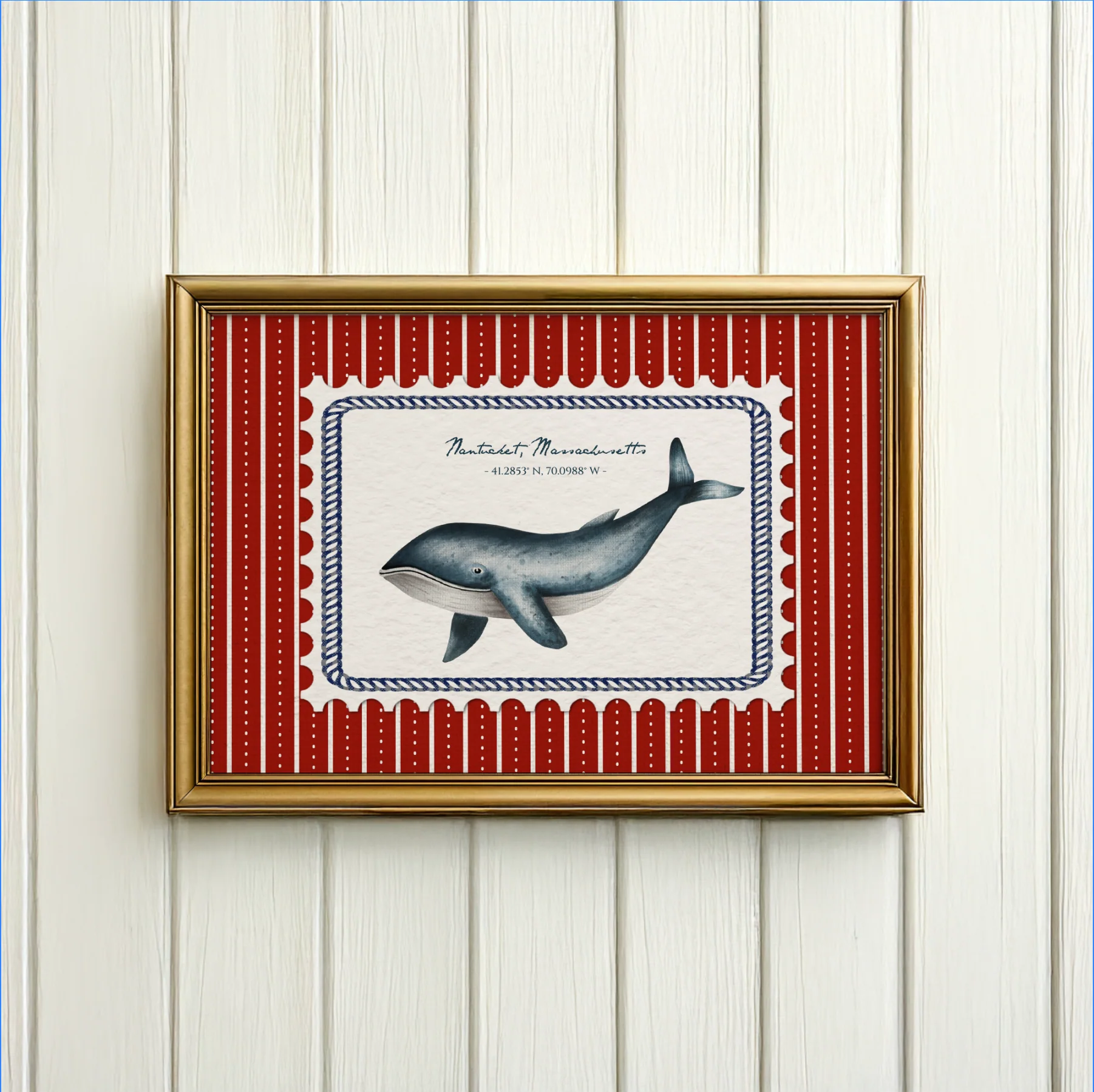 Lobster, Whale & Dolphin Set of 3, Nantucket East Coast Artwork - Image 3