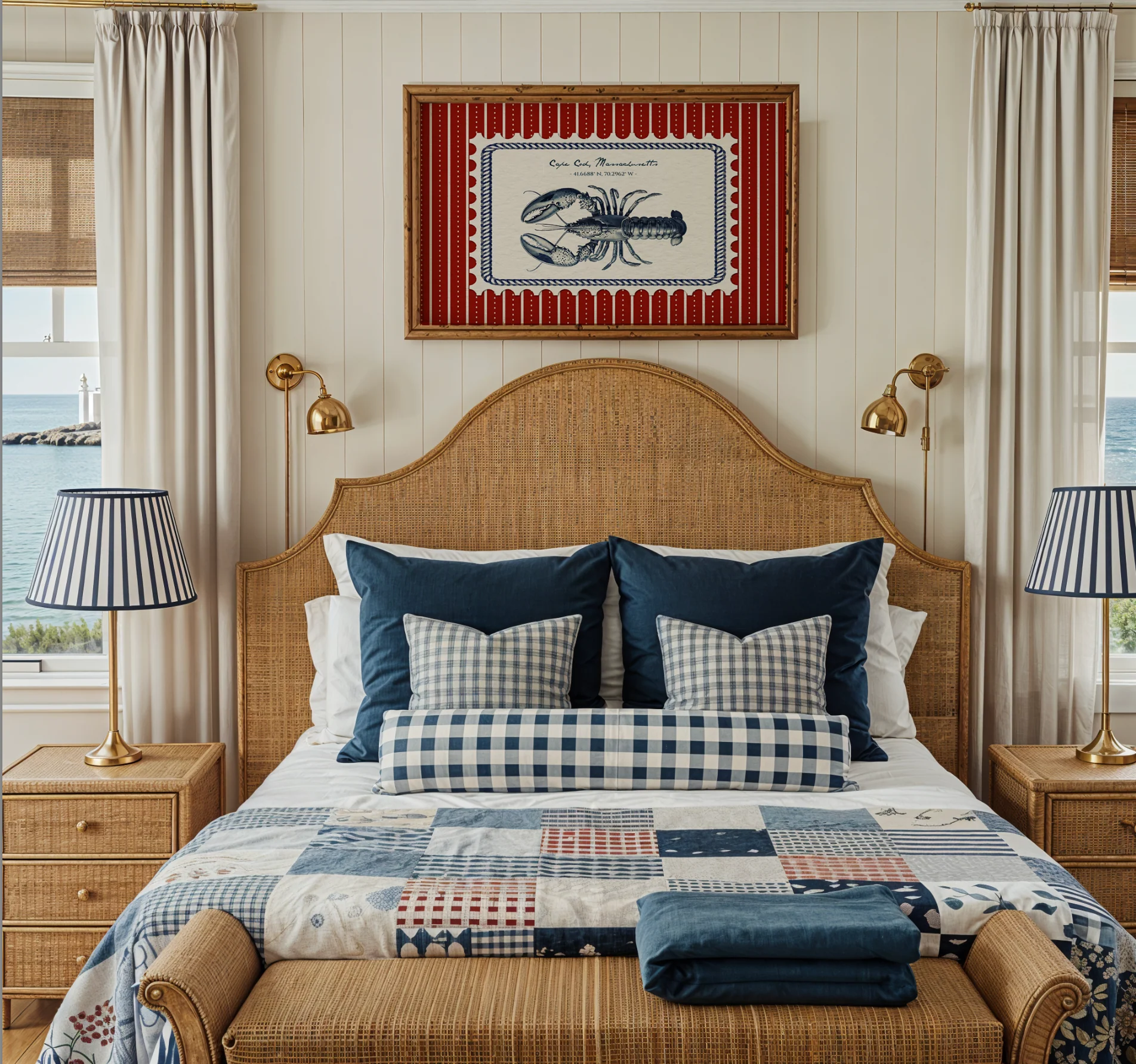 Lobster, Whale & Dolphin Set of 3, Nantucket East Coast Artwork - Image 7