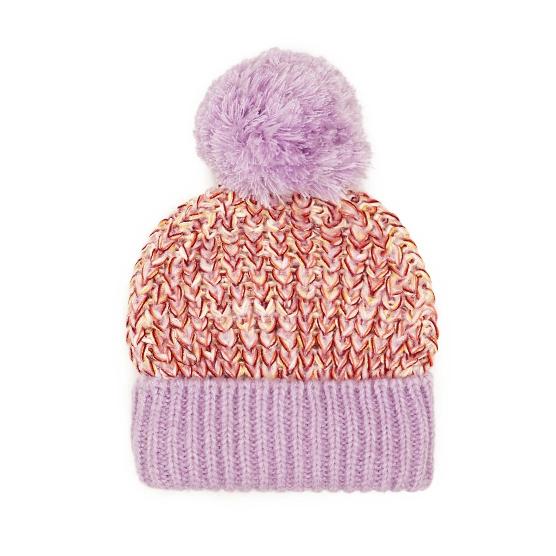 Lolly Beanie Bobble Hat - Lilac - Image 2