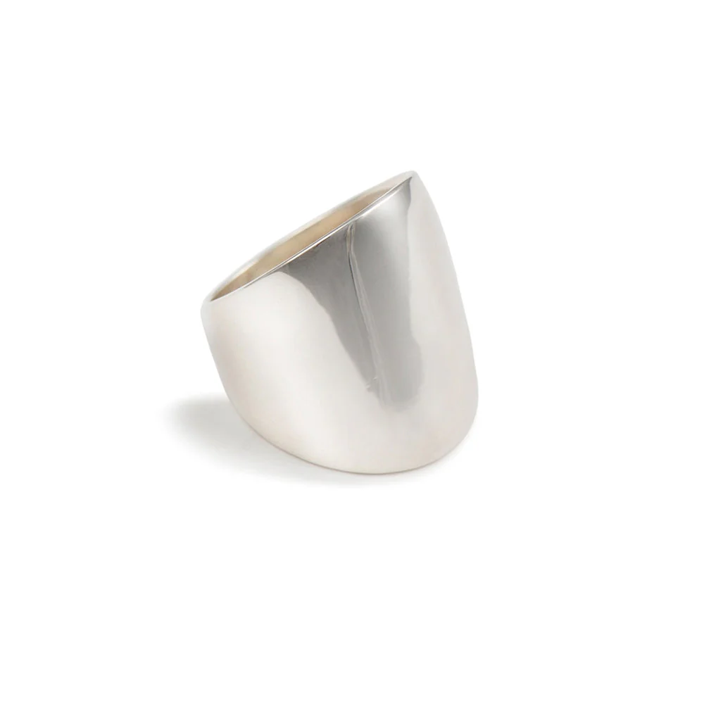 Long Chunky Rounded Sterling Silver Ring - Image 2