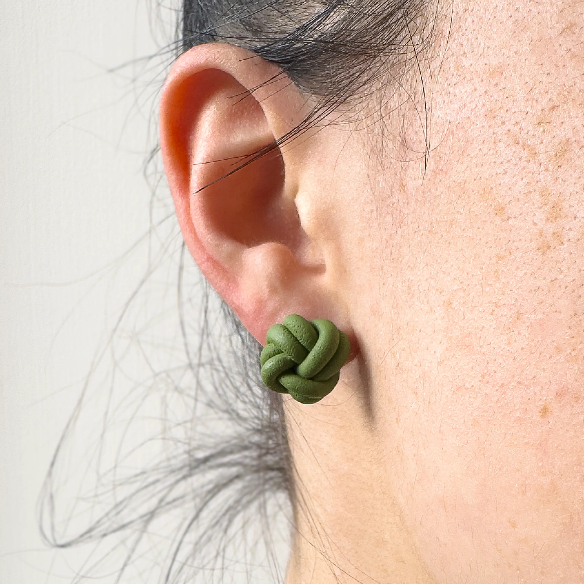 Love Knots | Olive | Stud Earrings
