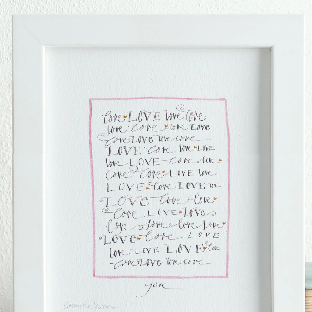 'Love, Love, Love... You' Hand Finished Art Print - Image 2
