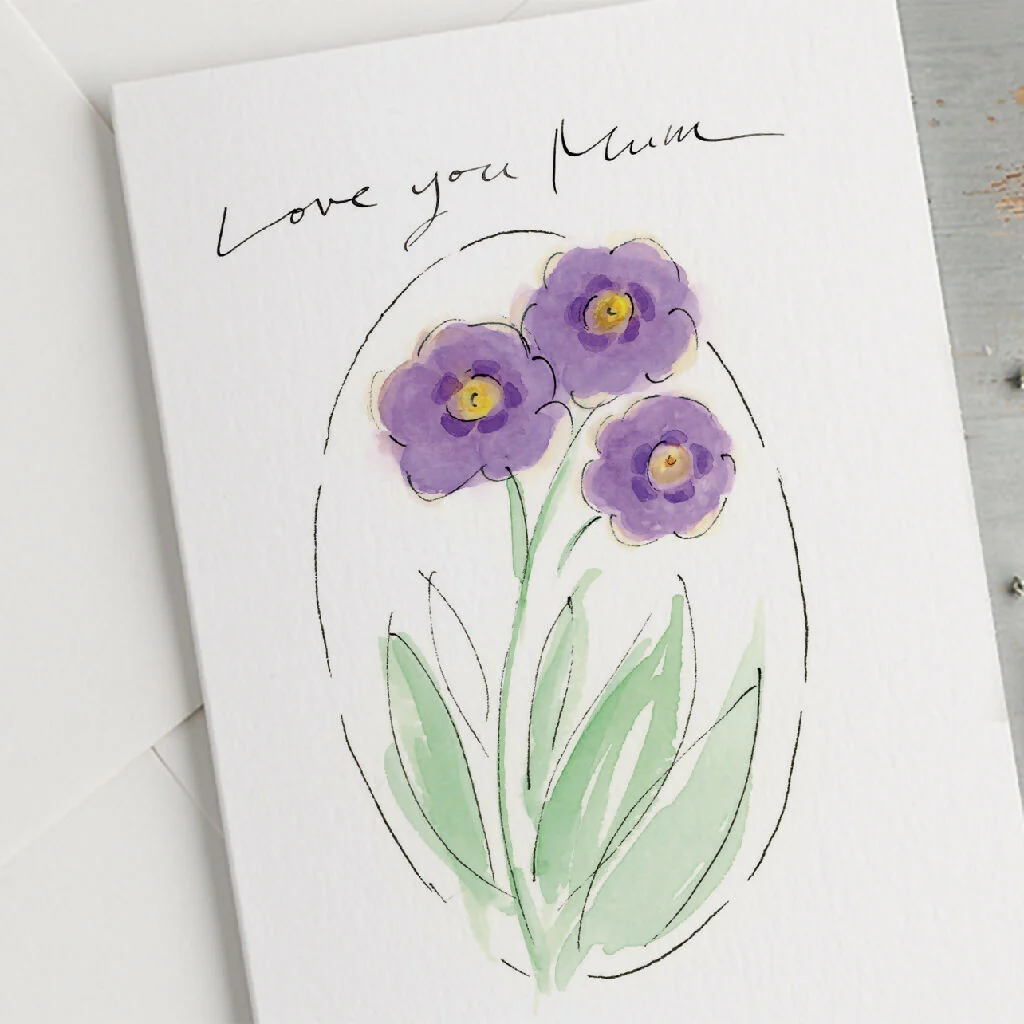'Love You Mum' Auricula Mother's Day Card - Image 2