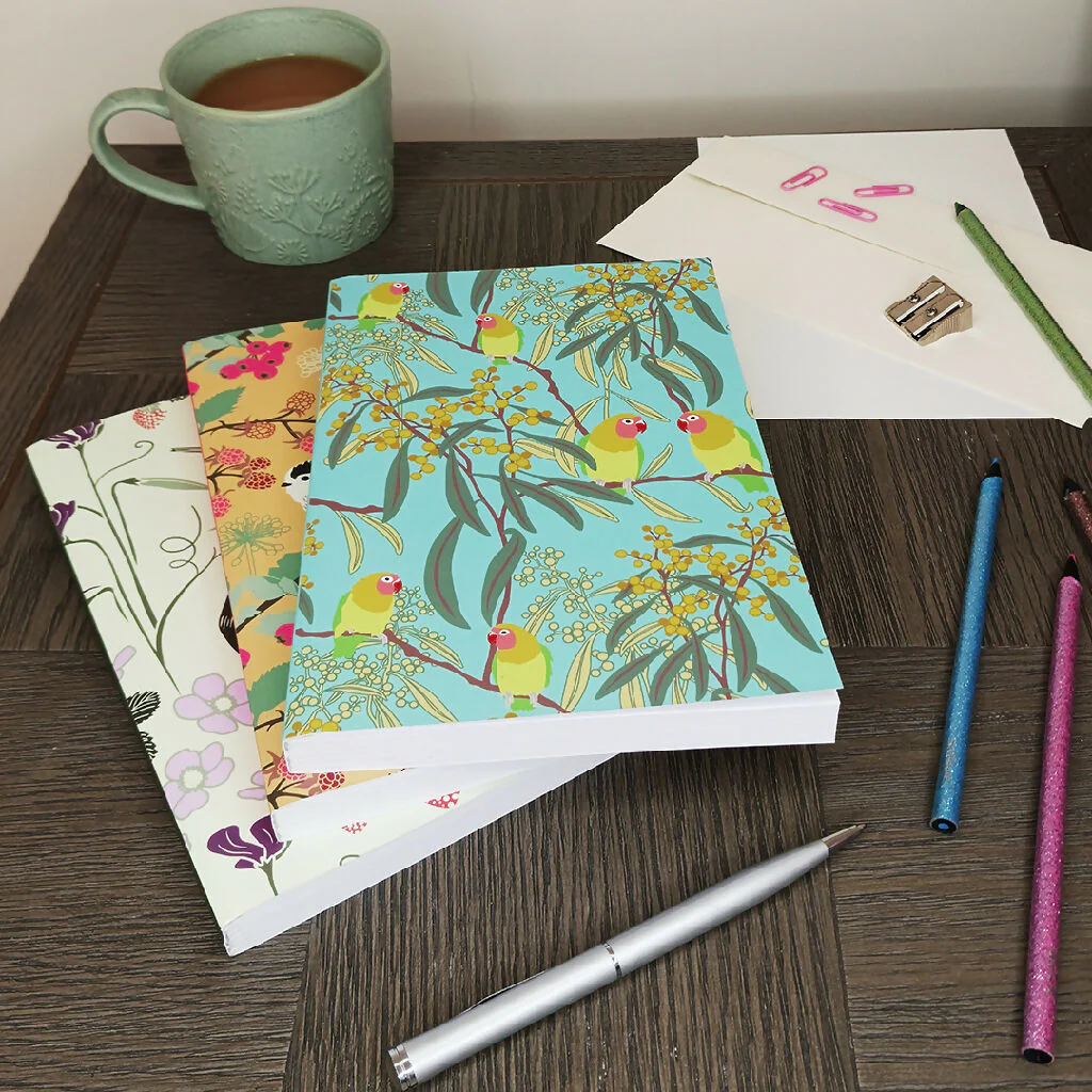 Lovebirds notebook A5 luxury plain blue notebook - Image 3