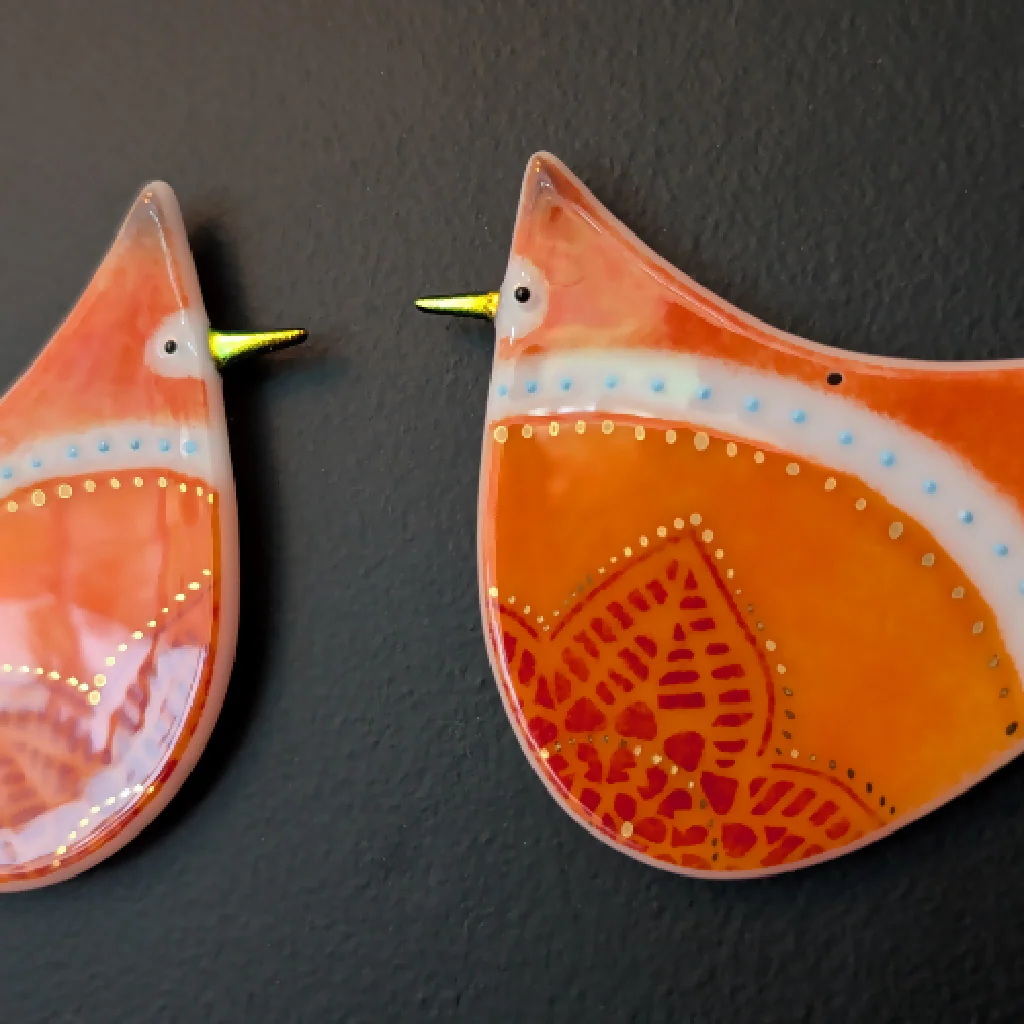 Lovebirds, pair of wall mounted glass birds, anniversaries, weddings. - Image 3