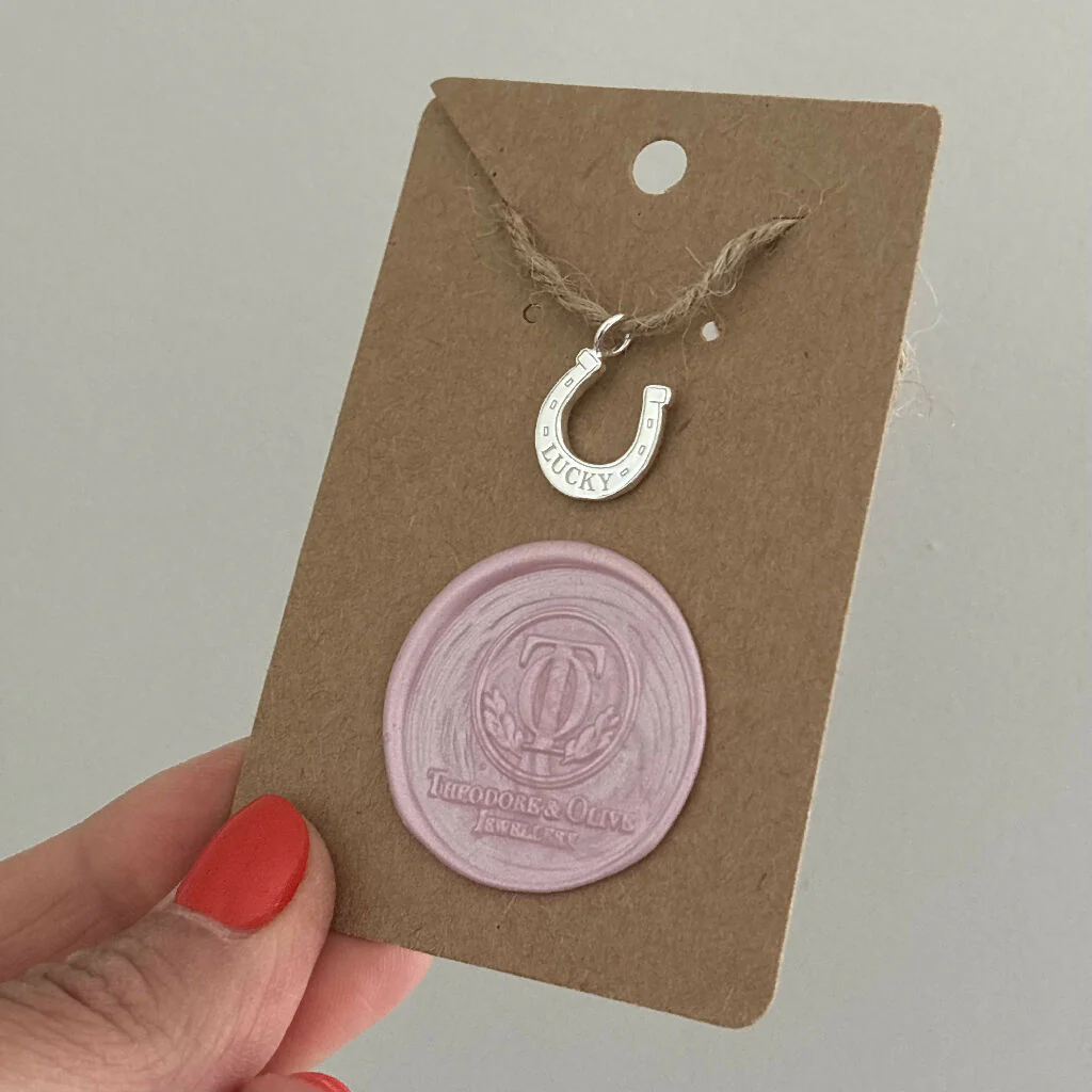 Lucky Horse Shoe Charm Necklace - Sterling Silver - Image 7