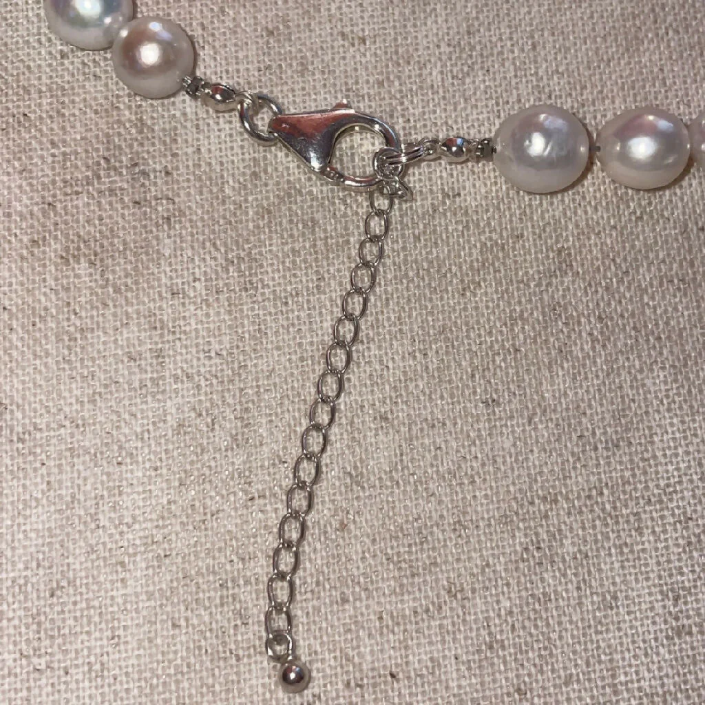 Lustrous Freshwater Pearls Sterling Silver beaded necklace - Image 5