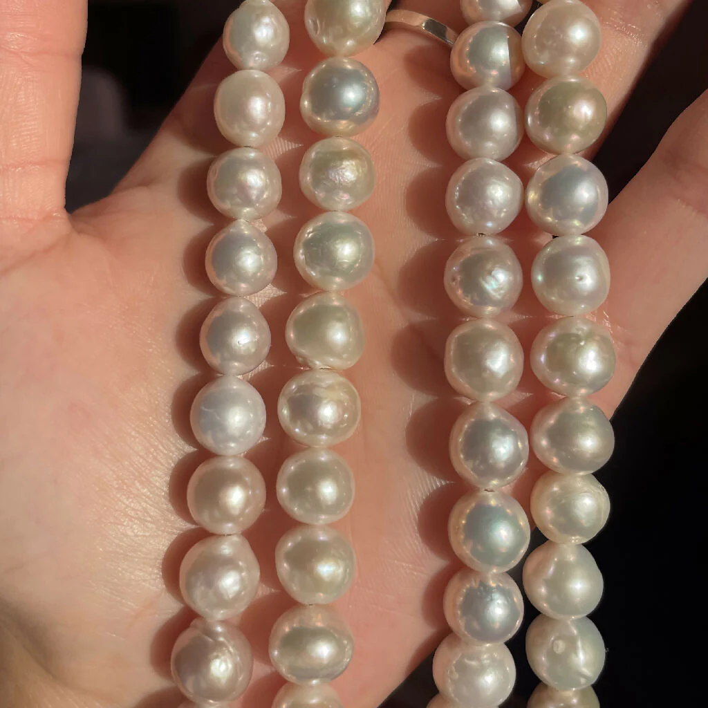 Lustrous Freshwater Pearls Sterling Silver beaded necklace - Image 7